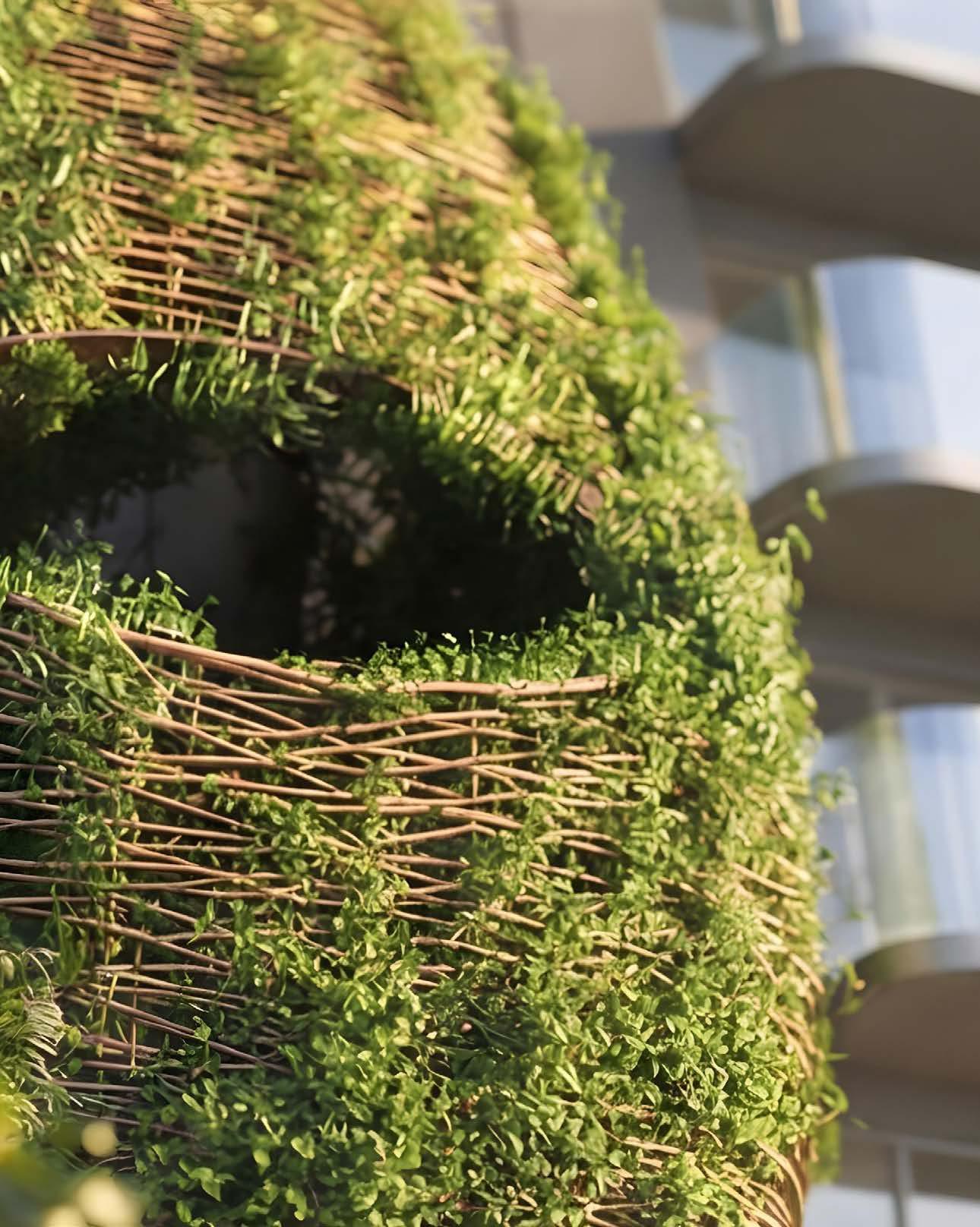 Vertical garden and Sky Nest living — greenery woven into the tower facade